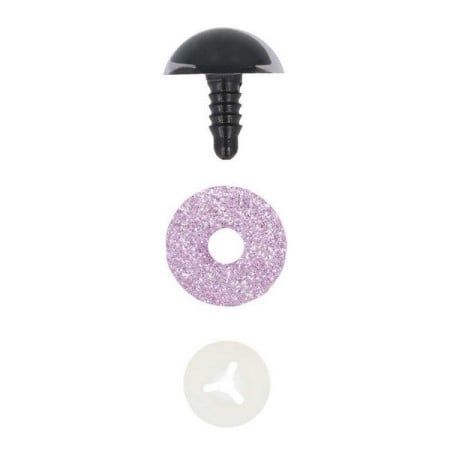 Kattenoog 15 mm paars glitter