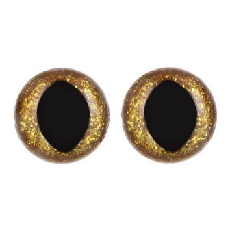Oeil de chat amigurumi 18 mm or paillettes