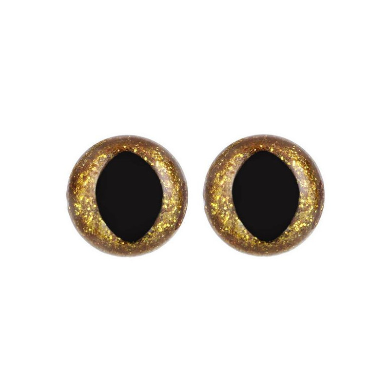 Cat eye 18 mm gold glitter
