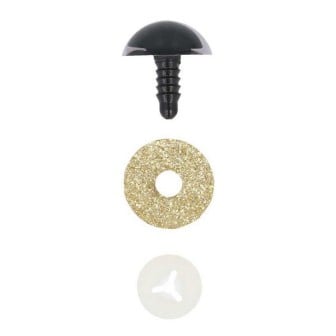 Kattenoog 18 mm goud glitter