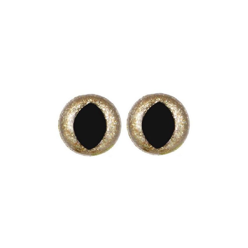 Oeil de chat amigurumi 18 mm or clair paillettes