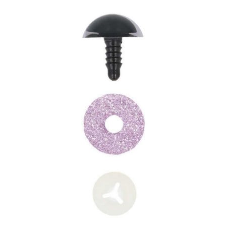 Oeil de chat amigurumi 18 mm mauves paillettes