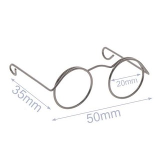 Glasses for stuffed toys metal 5cm old nickel