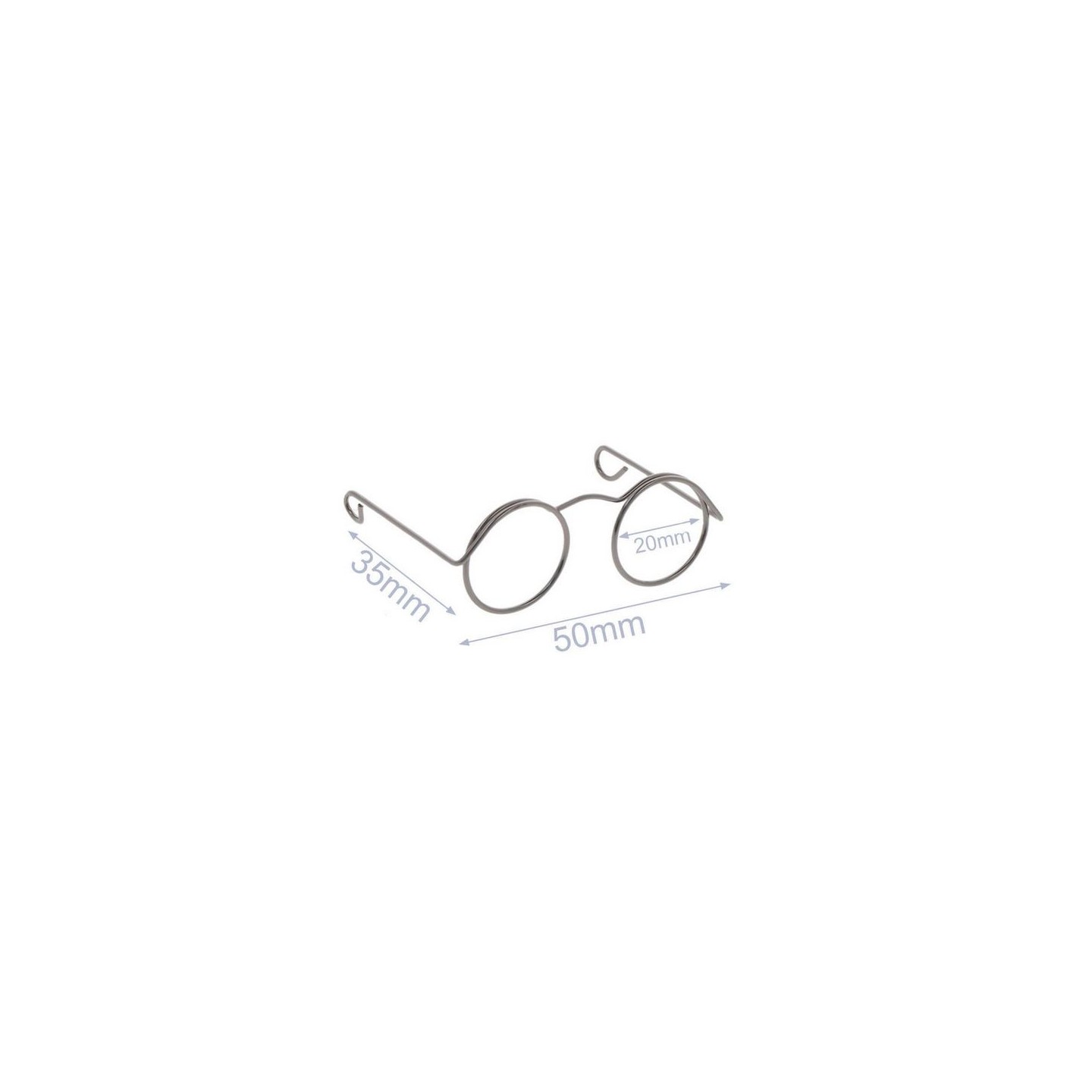 Glasses for stuffed toys metal 5cm old nickel