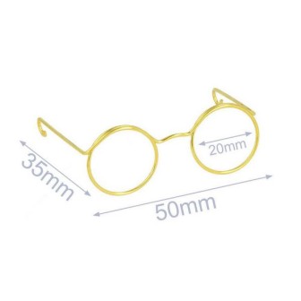 Glasses for stuffed toys metal 5cm gold