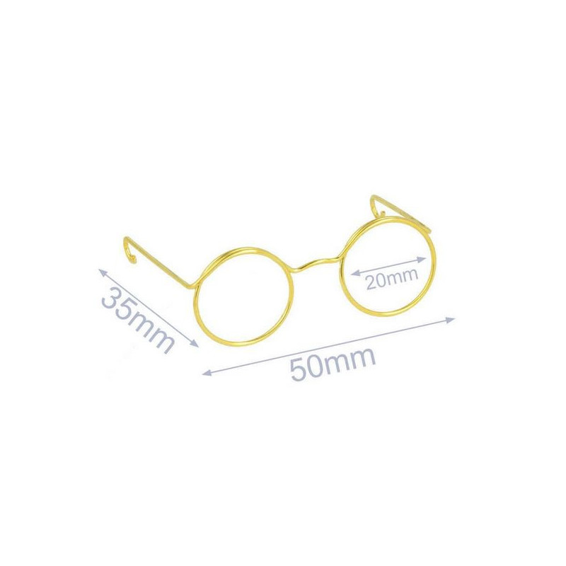 Brille für Stofftiere Metall 5cm gold