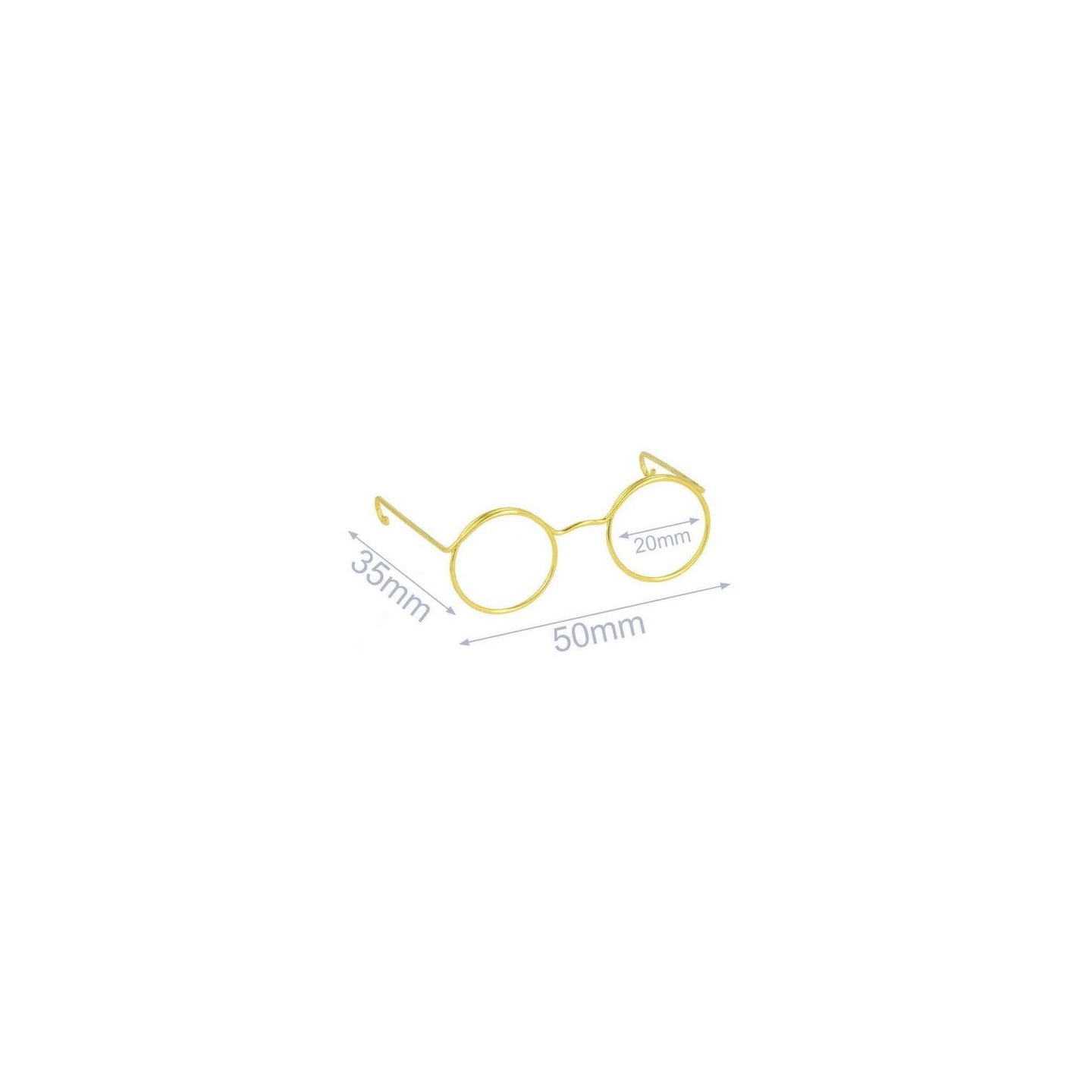 Brille für Stofftiere Metall 5cm gold