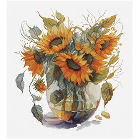 Luca-S Borduurpakket Vaas met zonnebloemen