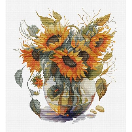 Kit de broderie vase avec des tournesols