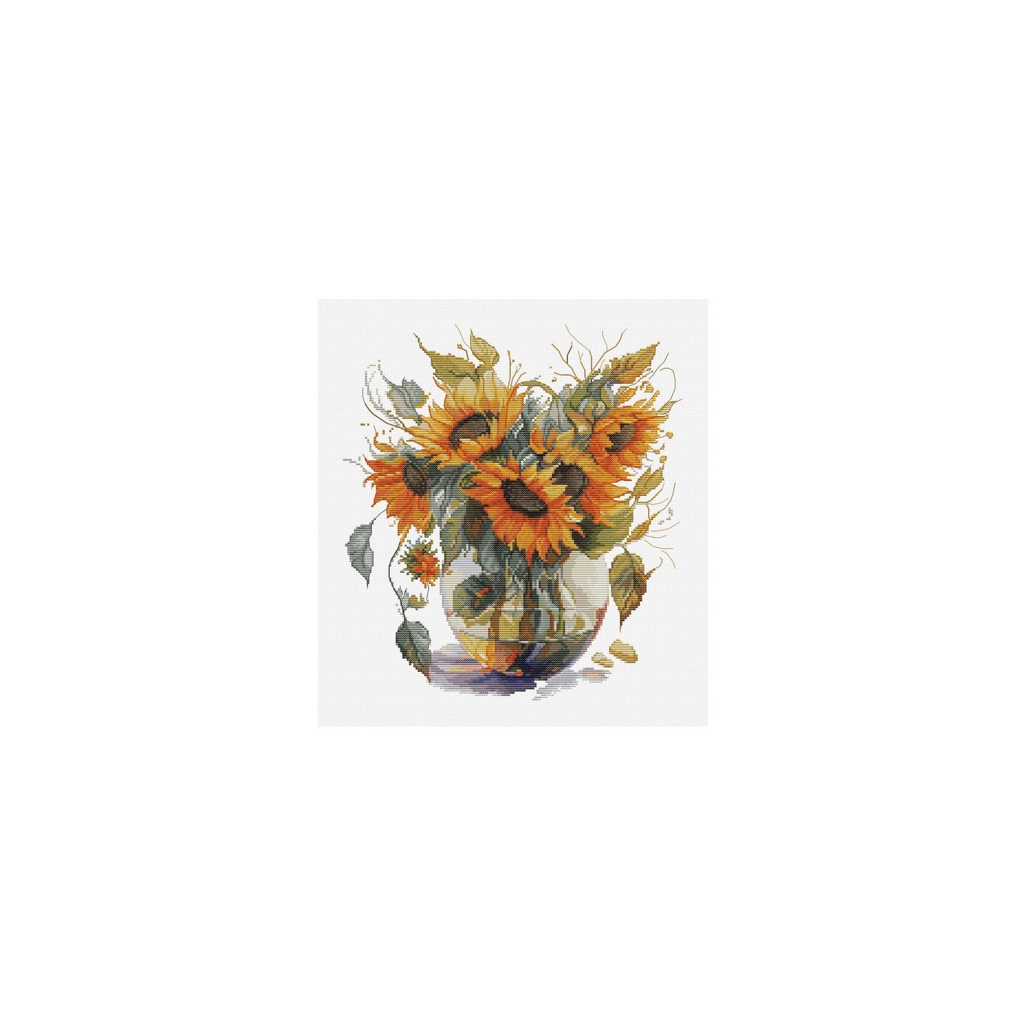 Luca-S Embroidery kit Vase with Sunflowers