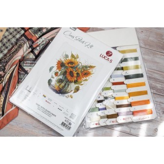 Luca-S Kit de broderie vase avec des tournesols