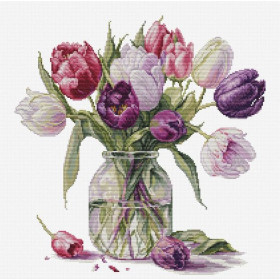 Luca-S Kit de broderie Bouquet de tulipes