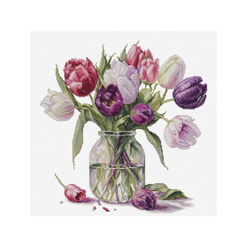 Kit de broderie Bouquet de tulipes