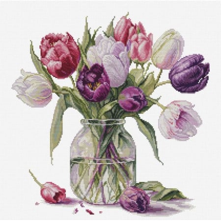 Stickset Strauß Tulpen