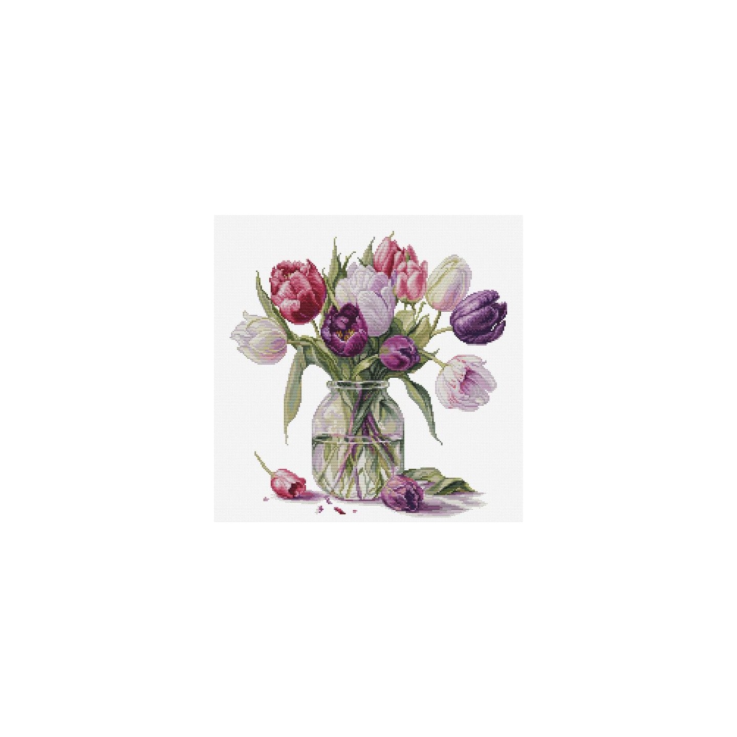 Luca-S Kit de broderie Bouquet de tulipes