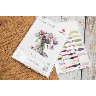 Luca-S Kit de broderie Bouquet de tulipes