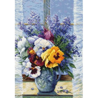 Luca-S Stickset Blumenstrauß mit Stiefmütterchen