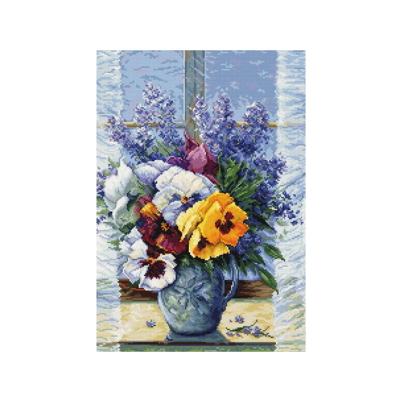 Stickset Blumenstrauß mit Stiefmütterchen Stickset Blumenstrauß mit Stiefmütterchen