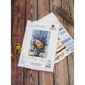 Kit de broderie Bouquet de pensées Kit de broderie Bouquet de pensées