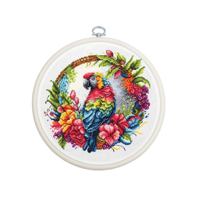 Embroidery kit Tropical Parrot