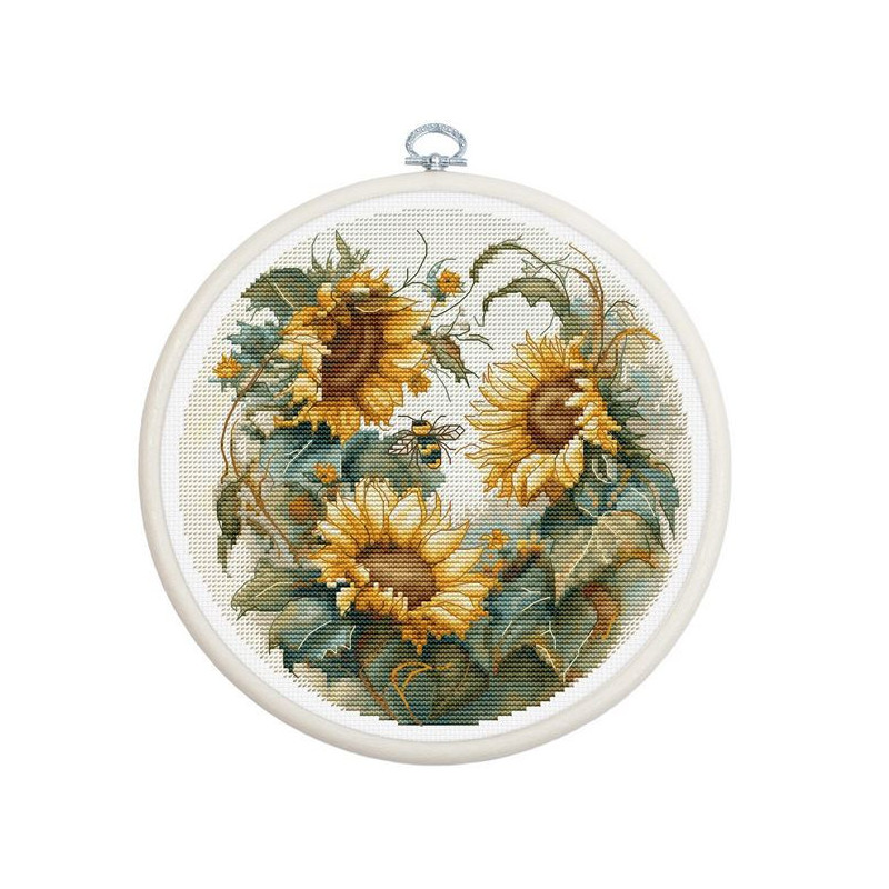 Borduurpakket Zonnebloemen 3 Borduurpakket Zonnebloemen 3