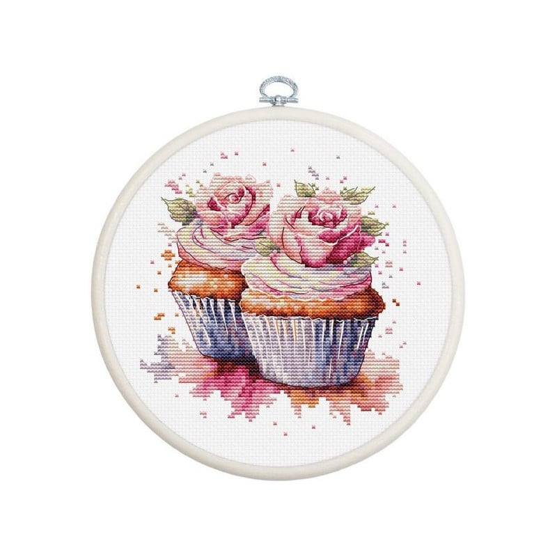 Borduurpakket Cupcakes Borduurpakket Cupcakes