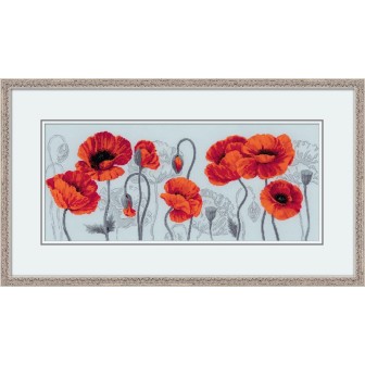 Riolis Kit de broderie Coquelicots écarlates