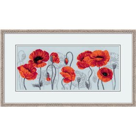 Embroidery kit Scarlet Poppies