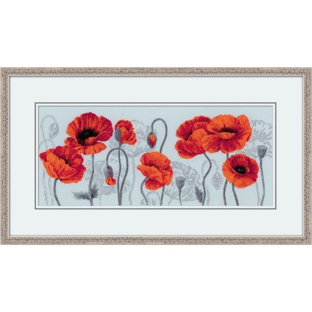Riolis Stickset Scharlachrote Mohnblumen