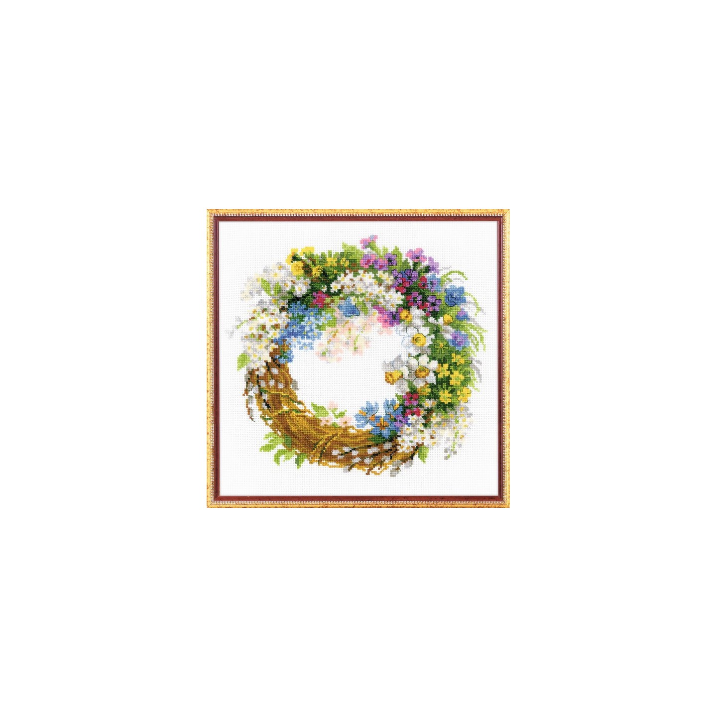Riolis Kit de broderie Couronne de cerisier des oiseaux