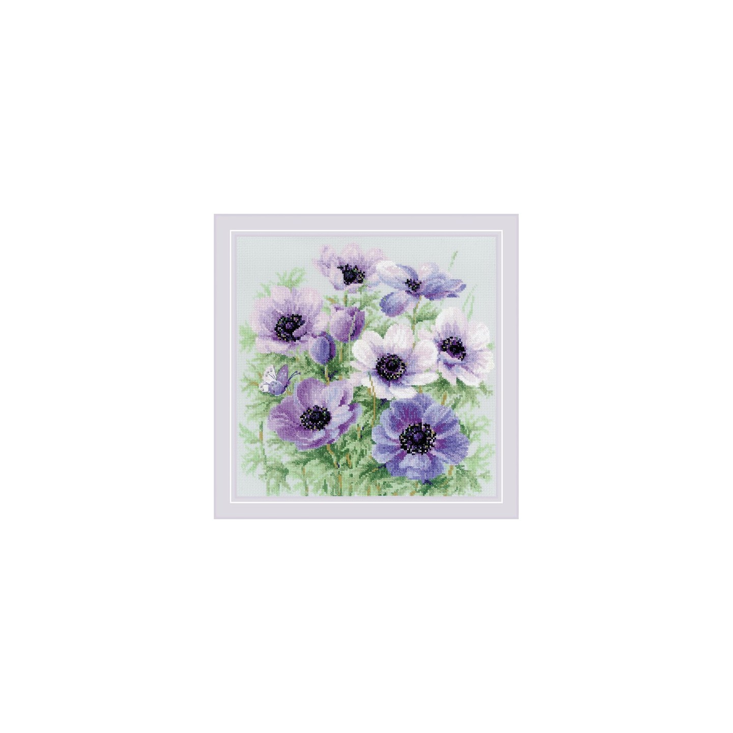 Riolis Kit de broderie Anémones violettes