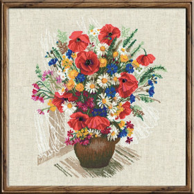 Borduurpakket Zomerbloemen en klaprozen