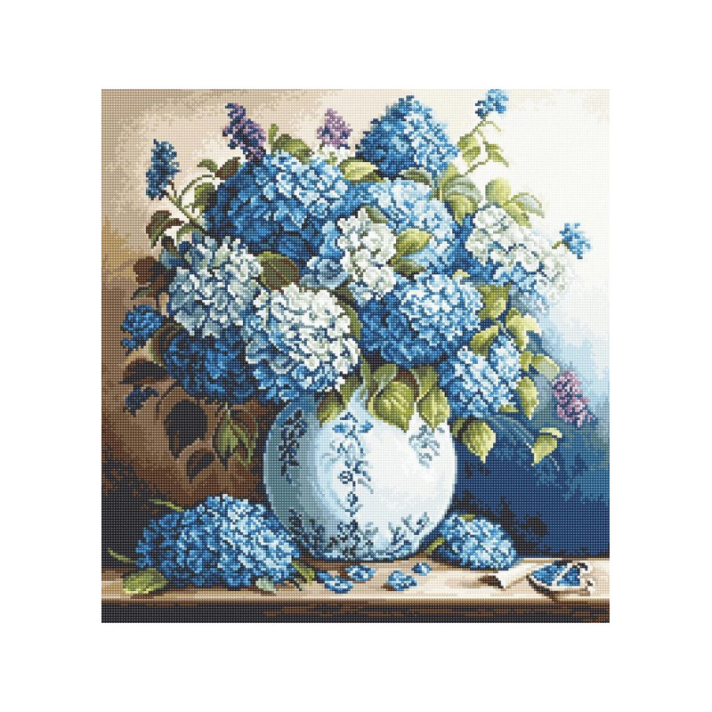 Embroidery kit Vase with Hydrangeas Embroidery kit Vase with Hydrangeas