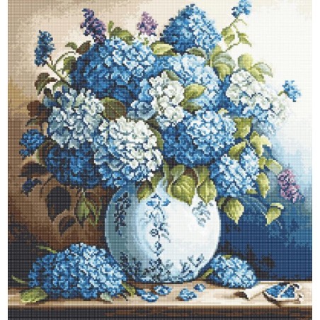 Luca-S Borduurpakket Vaas met hortensia's
