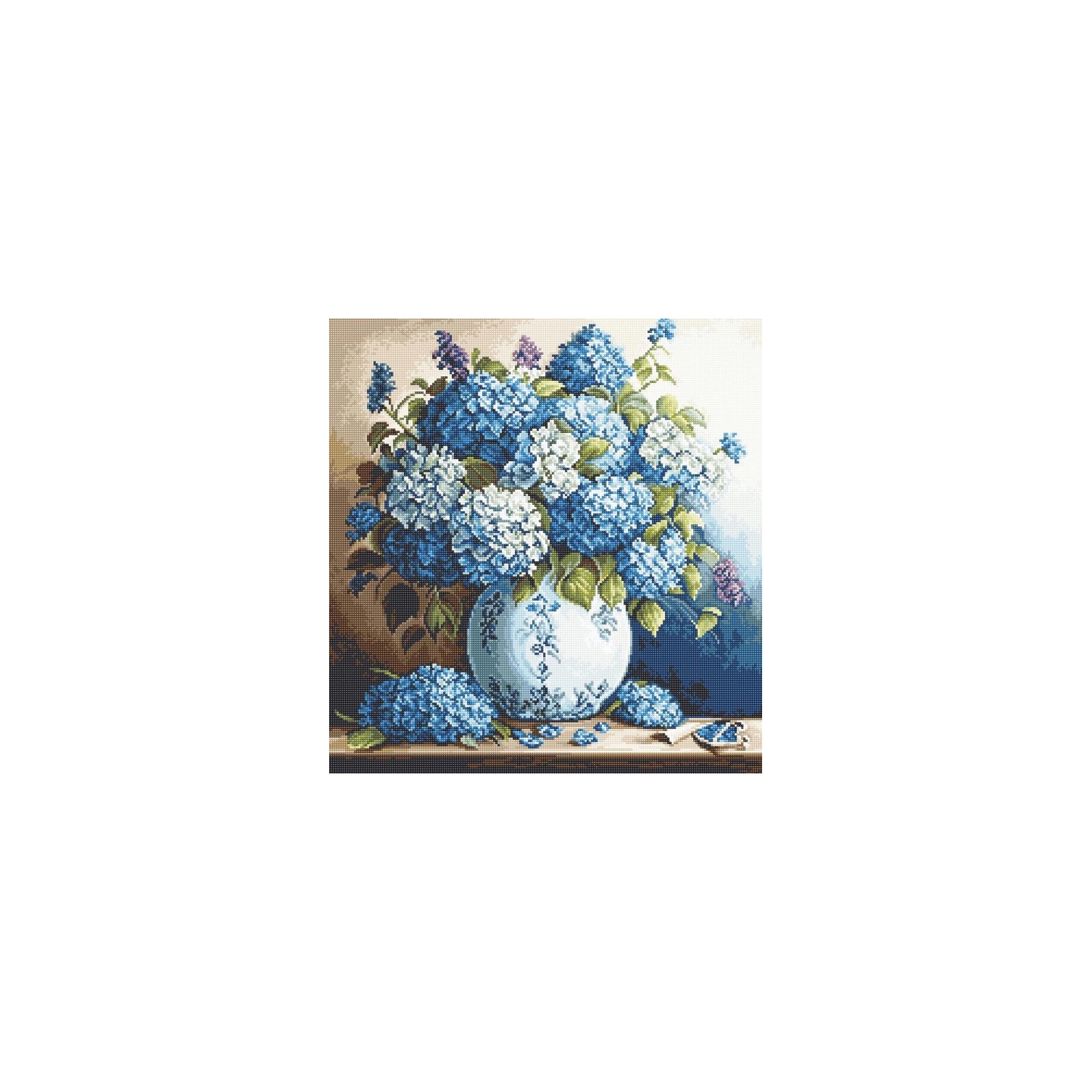 Luca-S Stickset Vase mit Hortensien