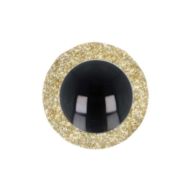  Dierenoog 15 mm goud glitter voor amigurumi en knuffels