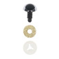 Dierenoog 15 mm goud glitter