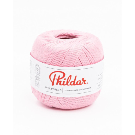 Phildar fil à crocheter Phil Perle 5 Rose Guimauve