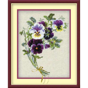 Kit de broderie Bouquet de pensées 2 Kit de broderie Bouquet de pensées 2