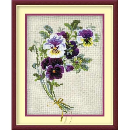 Kit de broderie Bouquet de pensées 2
