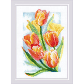 Borduurpakket Lente gloed Tulpen