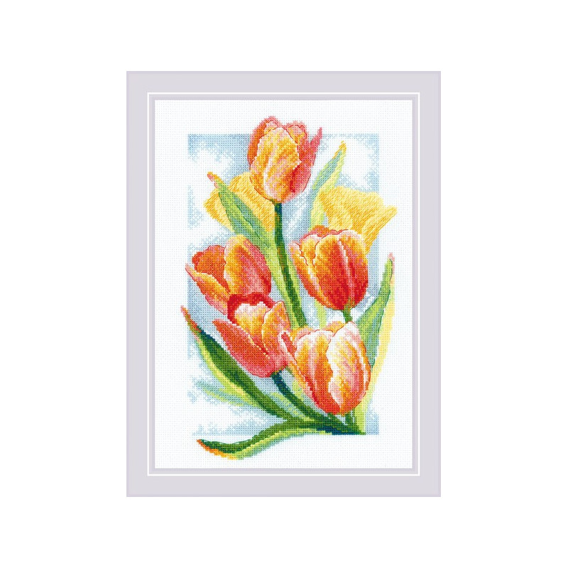 Kit de broderie Tulipes éclat printanières
