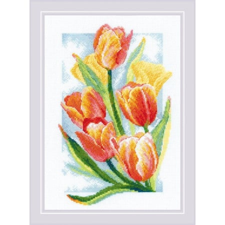 Riolis Borduurpakket Lente gloed Tulpen