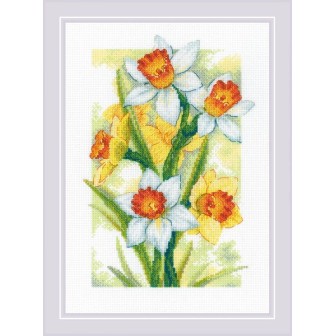 Riolis Borduurpakket Lente gloed Narcissen