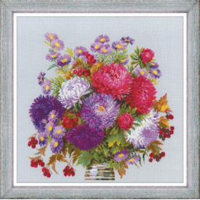 Embroidery kit Bouquet with Asters