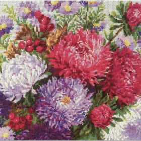 Embroidery kit Bouquet with Asters