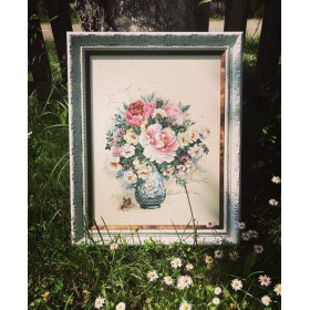 Riolis Kit de broderie Pivoines et roses sauvages