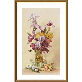 Embroidery kit Rainbow irises