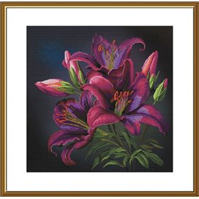 Embroidery kit Night lilies
