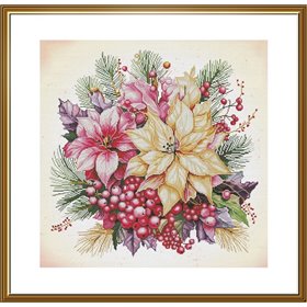 Embroidery kit Christmas flowers